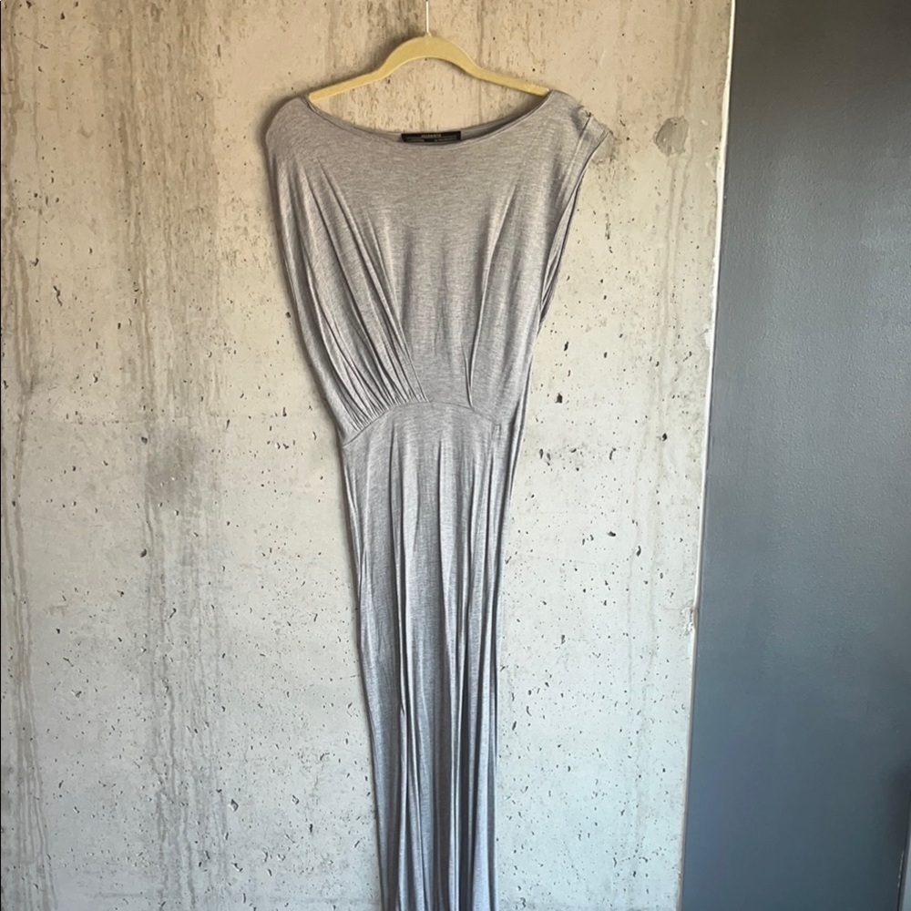 All Saints Gray Sheath Maxi Dress Sleeveless Bateau